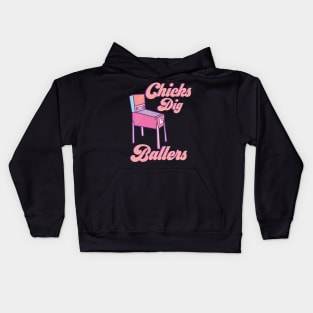 Chicks Dig Ballers Kids Hoodie